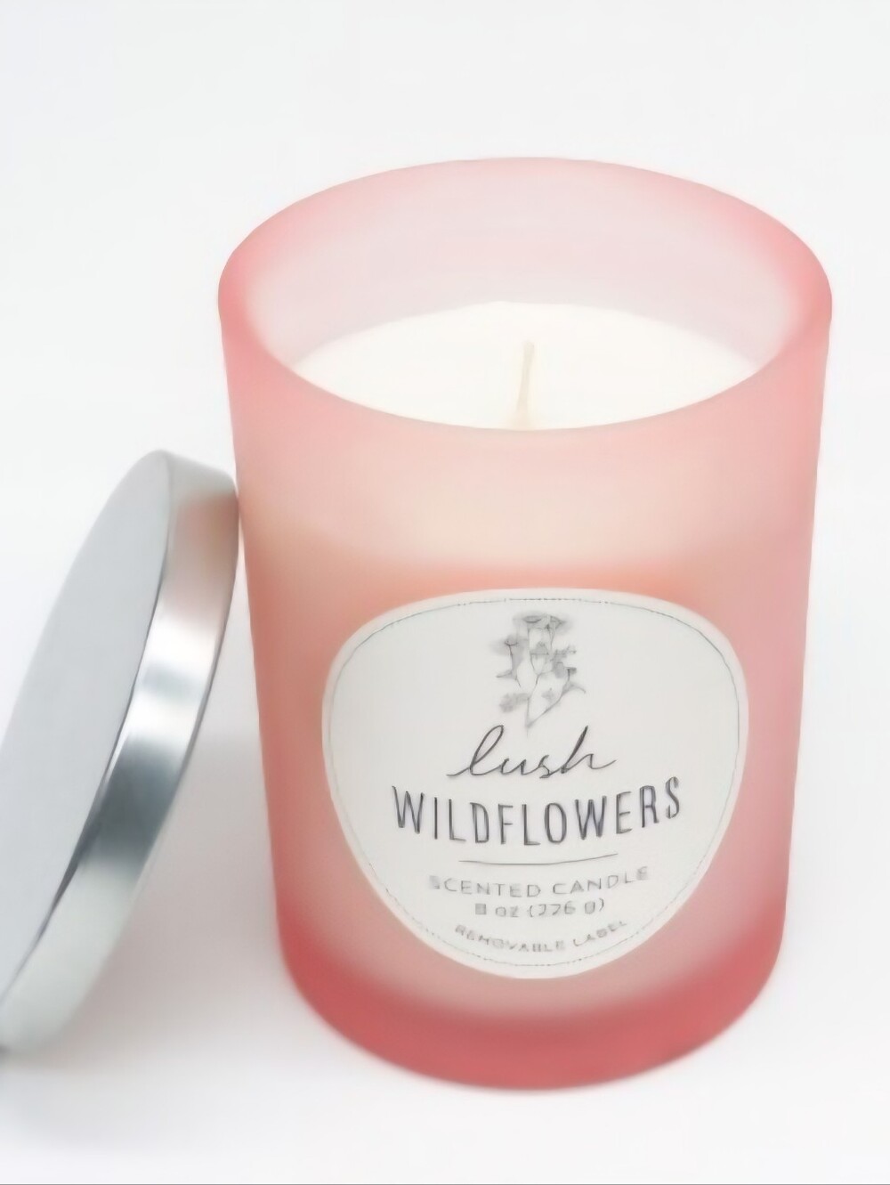 HD Designs Lush Wildflowers Jar lScented Candle — Mauve Pink